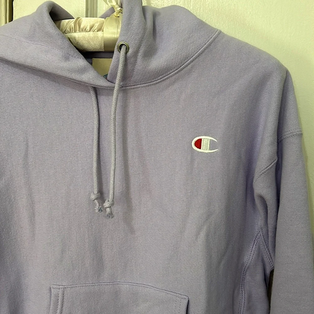 NWT Champion women’s hoodie pull-over sweater heavy cotton pale lilac Sz S